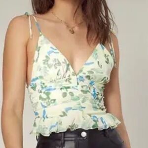 Wilfred Floral Camisole - Cream and Blue with Adjustable Straps